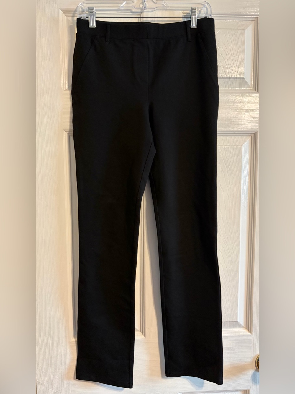 Quince Black Ultra-Stretch Ponte Straight Leg Pants Size S Workwear Comfort